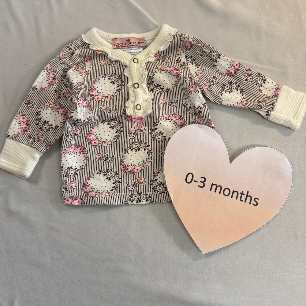 Juicy Couture - Striped Cream and Pink Kids Top